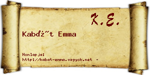 Kabát Emma névjegykártya